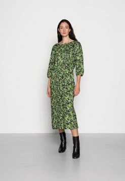 Cheapest โญ Anna Field Quarter Sleeves Elevated Casual Midi Dress ๐งจ - Day Dress - Black/green ๐งจ