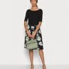 Top 10 ⭐ Anna Field BOAT NECK PRINT DRESS 🌟 WITH SOLID SKIRT - Jersey DRESS - Black 🧨 -My Luxe Wardrobe Sales Store dca83c4e8a1049c7bca2c9212303a712