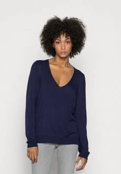 Discount 🎁 Anna Field OPEN V NECK JUMPER - Jumper - Dark Blue 💯