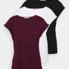 Cheapest 😀 Anna Field 3 PACK - Basic T-shirt - Black/white/dark Red 🥰 -My Luxe Wardrobe Sales Store df63b55f596743809ebb7dbe439ab976