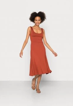 Best Pirce 🌟 Anna Field WIDE STRAP FIT MIDI DRESS - Jersey DRESS - Brown 😍