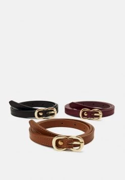 Best deal ✔️ Anna Field 3 PACK - Belt - Black /bordeaux/cognac 😍