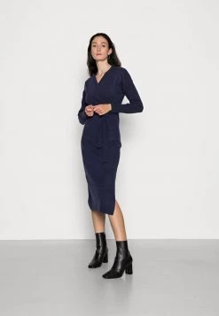 Deals 😀 Anna Field WRAP OVER MIDI DRESS - Jumper DRESS - Dark Blue 😀