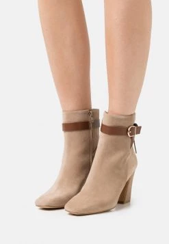 Discount ⭐ Anna Field LEATHER - High Heeled Ankle Boots - Beige ✔️