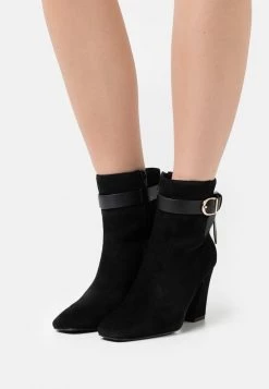 Discount ✔️ Anna Field LEATHER - High Heeled Ankle Boots - Black ⭐