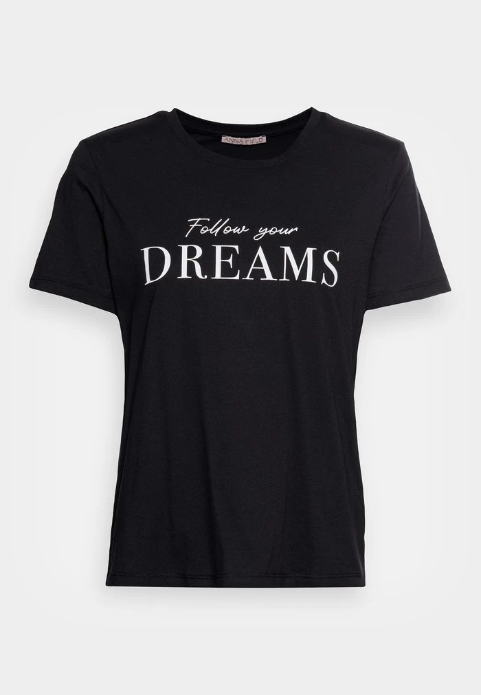 Best deal ๐ Anna Field Print T-shirt - Black โญ 4 Best deal ๐ Anna Field Print T-shirt - Black โญ - Image 4