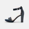 Best Sale ✨ Anna Field LEATHER - High Heeled Sandals - Dark Blue 😀 -My Luxe Wardrobe Sales Store fadca79c29df47a5bf720157af85b87a